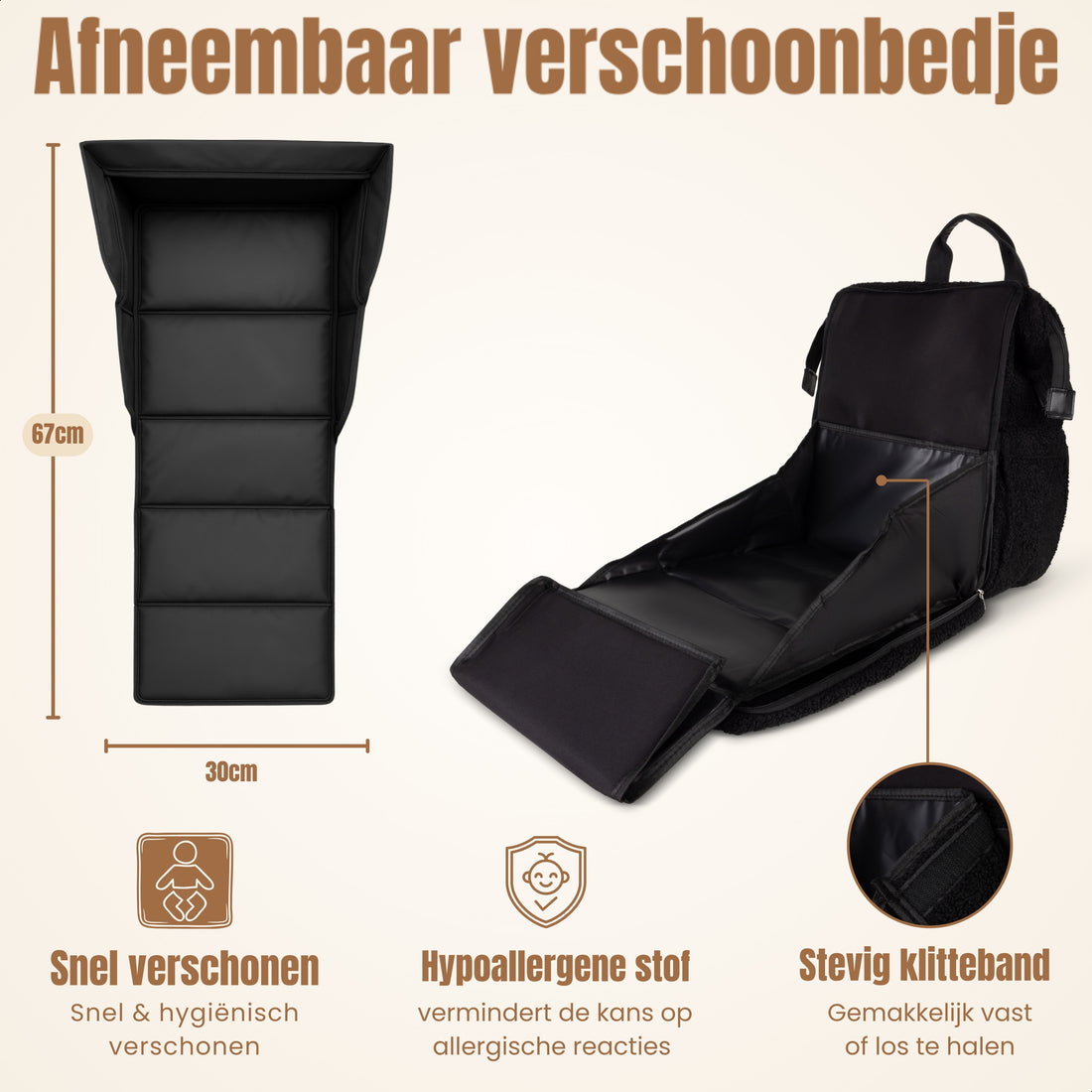 Drymon® Luiertas rugzak - Teddy Noir